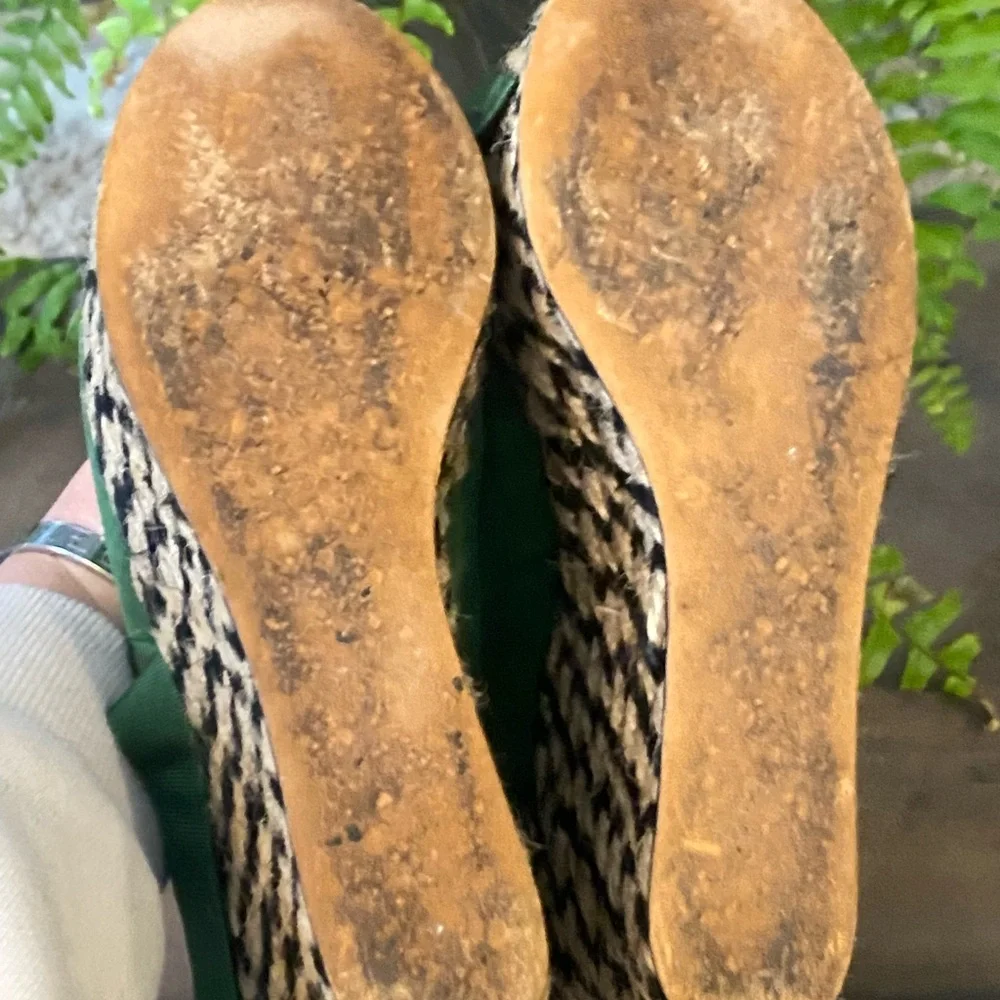 Free People Green Suede Espadrille Wedge Platforms - Picture 7 of 8